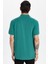 Erkek Slim Fit Dar Kesim %100 Pamuk Yeşil Yaka Tişört 5