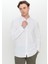 %100 Pamuk Flamlı Slim Fit Dar Kesim Düğmeli Yaka Armürlü Gömlek 3