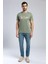 Erkek O Yaka T-Shirt Haki 1