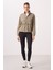 Koyu Bej Yumuşak Dokulu Dik Yaka Oversize Kargo Cepli Kadın Crop Top Sweatshirt - 97301 1