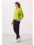 Lime Yeşil-Lacivert Kapüşonlu Oversize Kadın Eşofman Takım - 95336 4