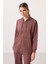 Kahverengi Yumuşak Dokulu Kapüşonlu Oversize Kadın Tunik Sweatshirt - 97302 1