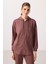 Kahverengi Yumuşak Dokulu Kapüşonlu Oversize Kadın Tunik Sweatshirt - 97302 5