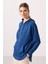 Parlament Yumuşak Dokulu Kapüşonlu Oversize Kadın Tunik Sweatshirt - 97302 5