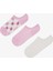 3 Çift Pamuklu Dama Çiçek Desenli Sneaker Çorap 1