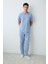 Bird Mavi Pantolon Pijama Takımı 1