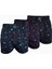 Erkek 3 Lü Siyah Premium Collection Desenli Geniş Kalıp Büyük Beden Modal Boxer 3M254 1