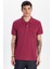 Erkek Slim Fit Dar Kesim %100 Pamuk Fuşya Polo Yaka Tişört 1