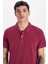 Erkek Slim Fit Dar Kesim %100 Pamuk Fuşya Polo Yaka Tişört 2
