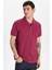 Erkek Slim Fit Dar Kesim %100 Pamuk Fuşya Polo Yaka Tişört 3