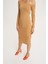 Kady Slim Fit Asimetrik Kol Taba Elbise 3