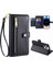 Apple Phone 14 Profesyonel Dokulu Pu Deri Çoklu Kart Yuvaları Stand Kapak Zipper Cep Flip Cüzdan Telefon Kılıfı Bilek Kayışı ve Omuz Kayışı (Yurt Dışından) 1