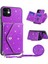 Apple Phone 11 6.1 Inç Pu Deri+Tpu Isplity Powder Telefon Kapak Üçgen Kart Tutucu Kickstand Telefon Kılıfı (Yurt Dışından) 1