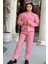 Kız Çocuk Kolsuz Penye Gömlek Cep Detaylı Blazer Ceket Kemerli Pantolon Pembe Alt Üst Takım 5