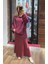 Maxi Saten Etek Bordo 1