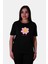 Good Vibes Baskı Siyah Kadın T-Shirt 1