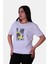 Çiçek Baskı Beyaz Kadın T-Shirt 2