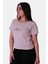 Relaxed Fit Bej Kadın T-Shirt Calıfornıa Baskı 2
