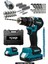 21 V Kömürsüz (Fırçasız Motor) Darbeli Çelik Mandren Çelik Şanzıman Şarjlı Matkap Mavi 1