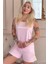 Pembe Pillow Talk Desenli Şortlu Marlenka Kadın Pijama Takımı 1
