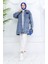 Owersize Kot Ceket 2746-03 Mavi 1