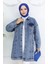 Owersize Kot Ceket 2746-03 Mavi 3