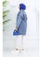 Owersize Kot Ceket 2746-03 Mavi 5