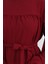 Krep Kumaş Kolu Lastikli Elbise 0029-08 Bordo 4