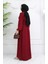 Krep Kumaş Kolu Lastikli Elbise 0029-08 Bordo 5