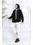 Owersize Kot Ceket 2763-01 Siyah 2