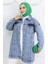 Owersize Kot Ceket 2746-02 Açık Mavi 4