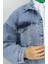 Owersize Kot Ceket 2746-02 Açık Mavi 5