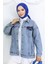 Oersize Kot Ceket 6327-02 Açık Mavi 3