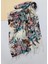 Desenli Floral Ipek Şal 6108-KREM 1