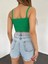 V Yaka Askılı Crop Triko Büstiyer Yeşil - DF2202 4