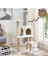 Beyaz B-07 Hamaklı Yuvalı Lüx Kedi Evi - Kedi Tırmalama Evi 1