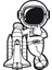 Autosticker^#astronot Temalı (Oto-Motor-Laptop-Duvar-Dekor) 30 x 45 cm 1
