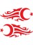 Autosticker^#alevli Ay Yıldız Sticker (Oto-Motor-Laptop-Duvar-Dekor) 2 Adet 30 x 12 cm 2