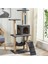 Antrasit B-07 Hamaklı Yuvalı Lüx Kedi Evi - Kedi Tırmalama Evi 1