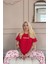 Kırmızı Amour Desenli Kısa Kollu Kadın Pijama Takımı 4