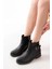 Siyah Toka Aksesuarlı Fermuarlı Günlük Kadın Bot 2