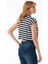 Çizgili Stoperli Modal Kolsuz Tişört 4