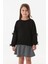 Kolu Fiyonk Detaylı Bisiklet Yaka Kız Çocuk Sweatshirt 1