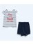 Bisiklet Yaka Kısa Kollu Baskılı Kız Bebek Pijama Takım 1