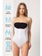 Modlive Beyaz Emay 2043 Göğsü Açık Agraflı Body Korse 5
