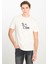 %100 Pamuk Regular Fit Normal Kesim Bisiklet Yaka Kırık Beyaz Tişört 1