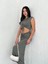 Osy Modal Yumuşak Dokulu Kumaş Büzgülü Crop Etek Takım - Mint Yeşili 4