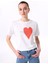 Bisiklet Yaka Baskılı Beyaz Kadın T-Shirt F5SL-TST0424 3