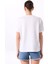 Bisiklet Yaka Baskılı Beyaz Kadın T-Shirt F5SL-TST0424 5