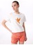 Bisiklet Yaka Baskılı Kırık Beyaz Kadın T-Shirt F5SL-TST0390 1